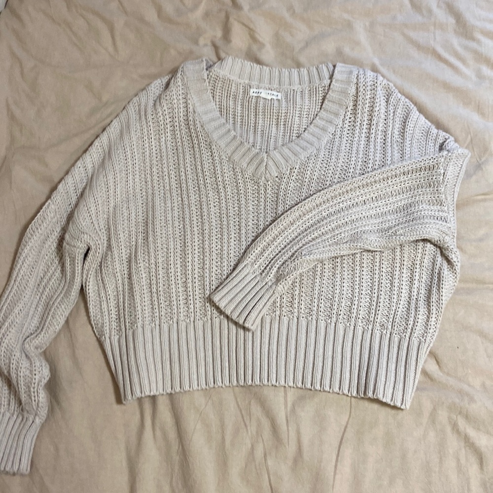 cropped beige sweater